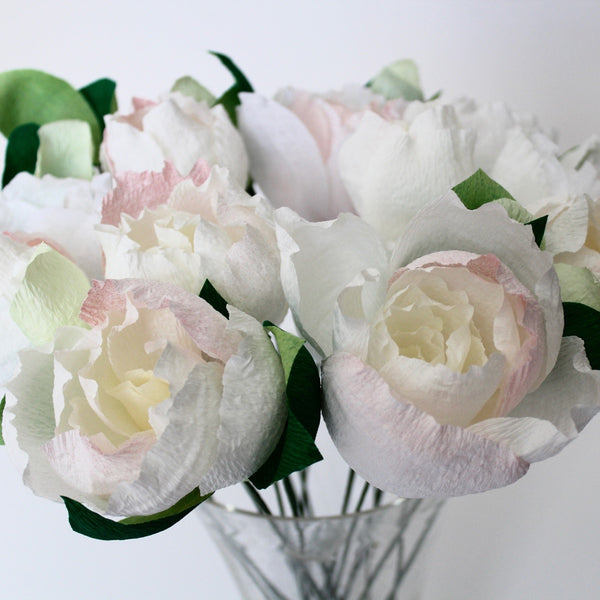 Ivory Paper Peony Bouquet