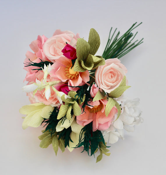 Pink and White Paper Bouquet