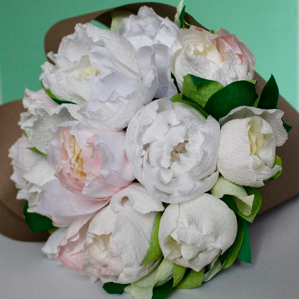 Ivory Paper Peony Bouquet