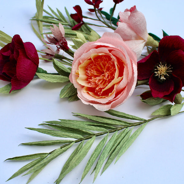 The Dark Red and Peachy Paper Bouquet