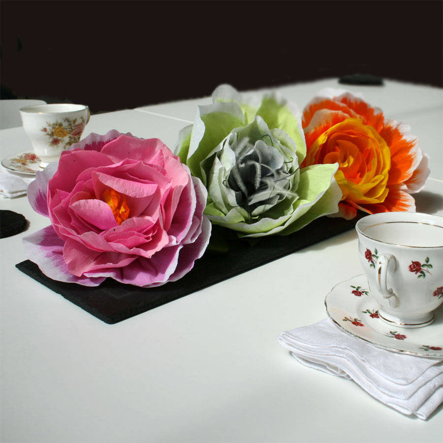 Large Orange Paper Peony