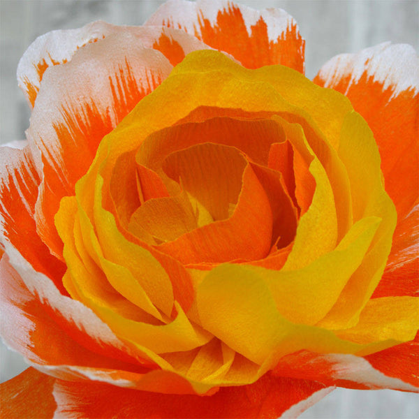 Large Orange Paper Peony
