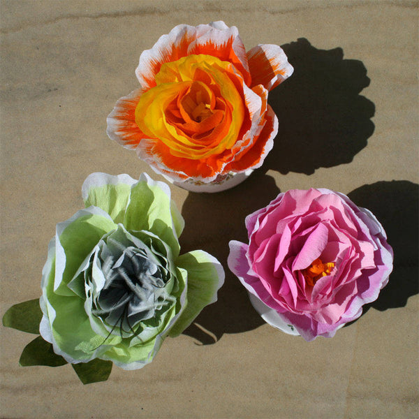 Large Orange Paper Peony