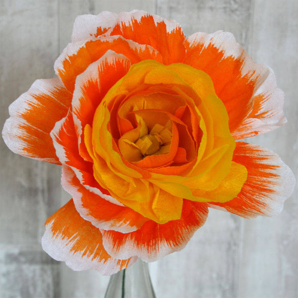 Large Orange Paper Peony